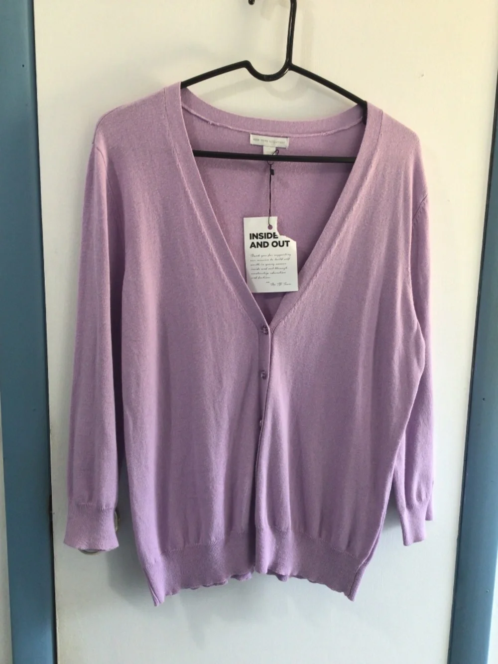 New York and Company Lavender Cardigan NWT XL